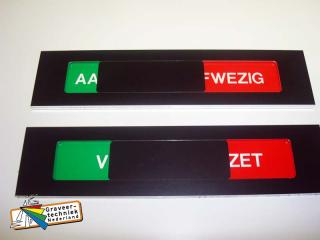 Aanwezig afwezig houder alumium 150x35mm zwart